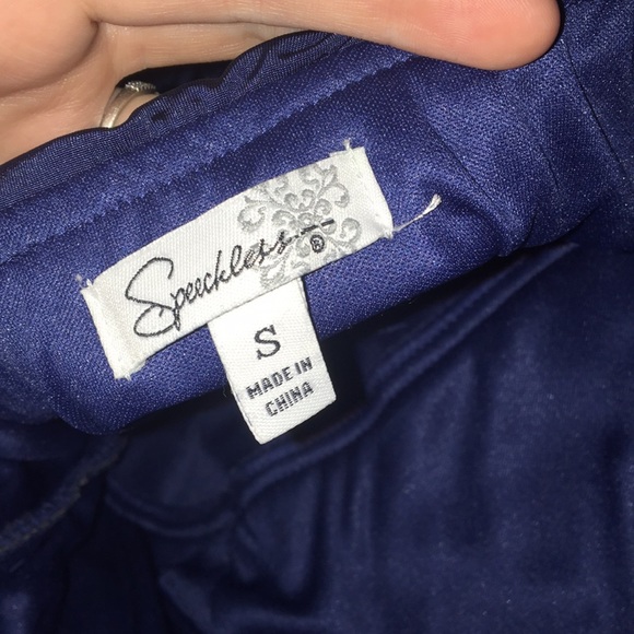 Navy Blue ruched strapless dress Speechless size S - Picture 3 of 3